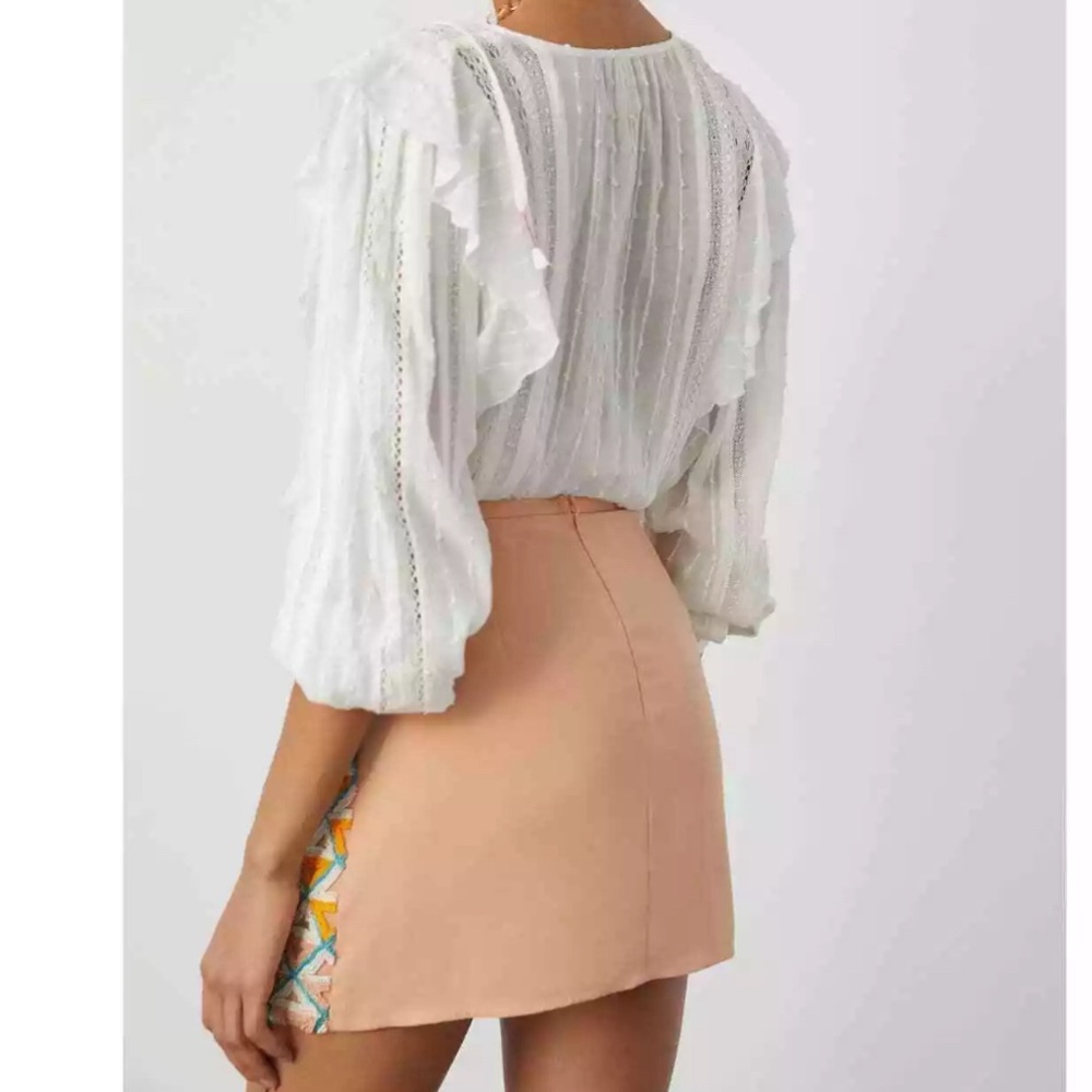 NWT Anthropologie Walter Baker Slim Hand-Beaded Mini Skirt Size 10 - Picture 4 of 11